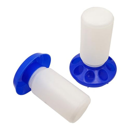 Chick Feeder and Waterer Set, Chick Starter Set 2 in 1, Chicken Waterer and Feeder, 1L Poultry Watering and Feeding Station, Quail Feeders and Waterers for Home Use - color: Green