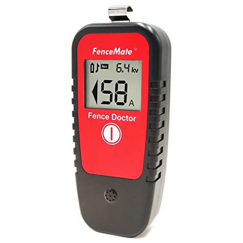 FenceMate Digital Fence Tester Fault Finder for Fence Volt up to 19.9 kV | Cordless Fence Detector up to 19,900 V, Fence Scout, Diagnose Current (Amp) & Flow Direction, 9V Battery, Belt Clip Included