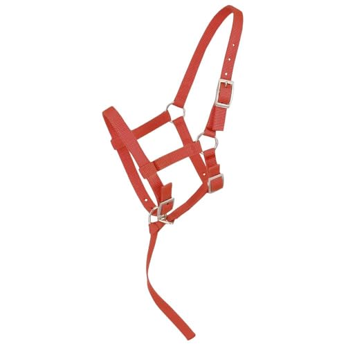 Tough1 Adjustable Halter - color: Red, size: Weanling