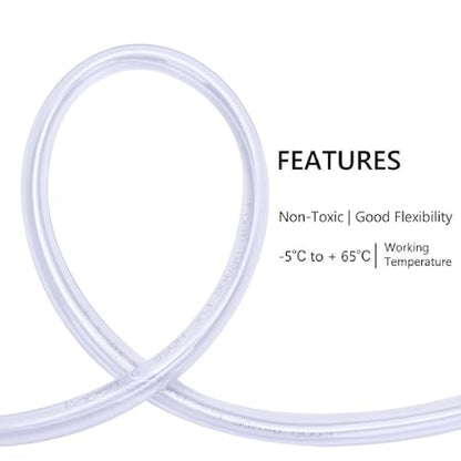DERNORD PVC Tubing 9/16"ID X 3/4"OD Flexible Clear Vinyl Hose 10 Feet for Food Grade - size: 10 Feet, style: 9/16"ID X 3/4"OD