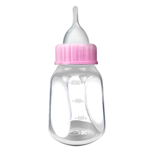 4 Pieces Pet Feeding Bottles Kit Newborn Small Animal Milk Bottle for Kitten Puppy Nursing Nipple Brush 4oz - color: A