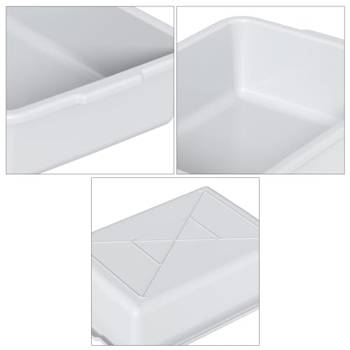 13 L Commercial Bus Tub, 3 Pack Plastic Utility Bus Box Dishpan, Light Gray - size: 13 L
