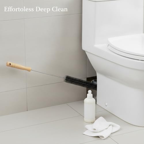Long Handle Cleaning Brush with Wood Handle and Synthetic Bristles for Bathroom Gaps and Appliance Surfaces (1 PC)