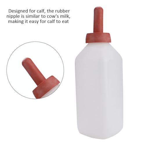 2L Calf Cow Feeding Milk Bottle Cups, Nursing Milk Feeder with Rubber Nipple, Livestock Nursing Bottle Feeding Set for Farm