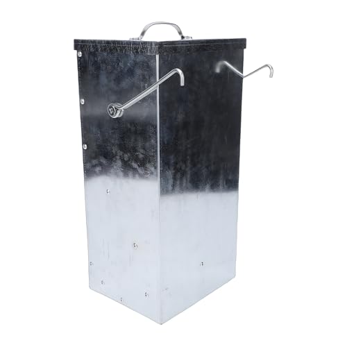 Focket Rabbit Feeder, Large Capacity Rain Proof Galvanized Metal Feeder, Outdoor Poultry with Rain Cover for Yard Garden