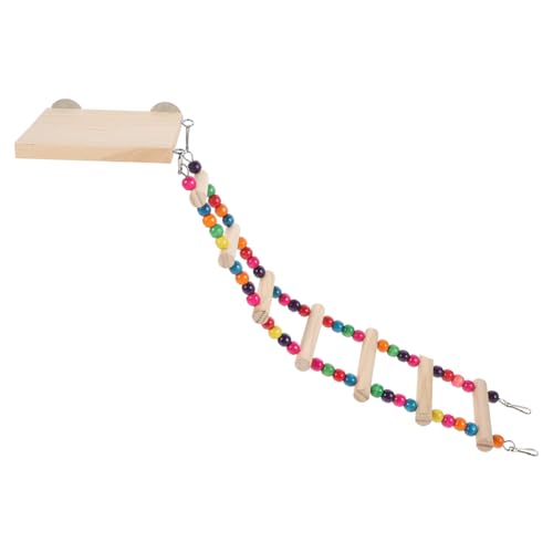 FRCOLOR 2pcs Bird Ladder Toy with Platform for Parrots and Birds Easy to Install Natural Wood and Climbing Activities