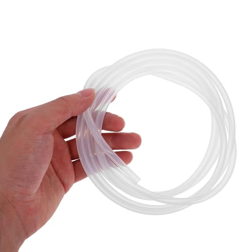 Mikikit 1set Clear Silicone Milk Hose with Brush for Coffee Machine Milk Pipe Replacement Easy Install Food-grade for Automatic Espresso Machines