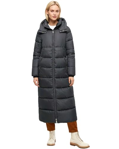 Womens Winter Maxi Long Parka Coats Puffer Down Quilted Jacket with Hood - color: Grey-303, size: Medium