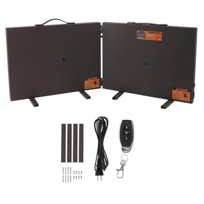 Foldable Chicken Coop Heater – Radiant Heat Panel with Digital Display, Remote Control & Timer, Bite Wire, for Chicks, Poultry & Small/Medium Pets, Brown (US Plug)