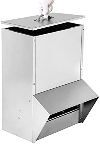 30-50lb Capacity Galvanized Chicken Feeder Weatherproof coop Dispenser,30lb