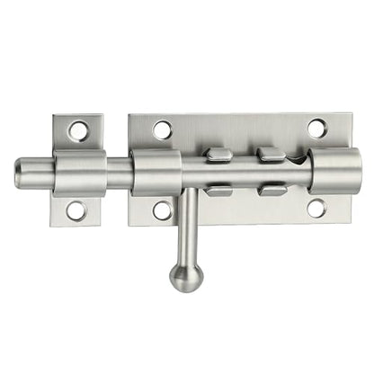 Alise 4 Inch Slide Lock SUS304 Stainless Steel Gate Latch, Slide Bolt Latch,Thickened Heavy Door Latch Lock, Black Barrel Bolt Latch, Security Slide Latch Lock MCX7004-LS - color: Brushed, size: 4 Inch (Regular)