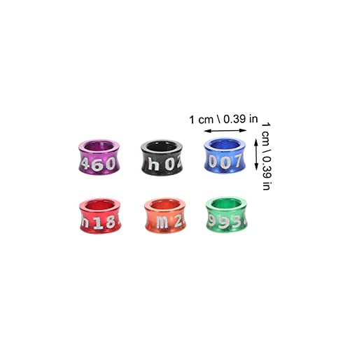 BESPORTBLE 50Pcs Closed Bird Leg Rings Numbered Parrot Pigeon Foot Bands Sturdy Alloy Identification Rings for Small Birds for Breeding and Identification