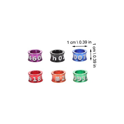 BESPORTBLE 50Pcs Closed Bird Leg Rings Numbered Parrot Pigeon Foot Bands Sturdy Alloy Identification Rings for Small Birds for Breeding and Identification