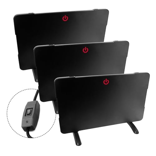 Farm Innovators 3 Pack 2-in-1 Radiant 200-Watt Chicken Coop Panel Heater Converts to 50W Brooder Heater, Freestanding, Wall-Mounted, or Horizontal Use