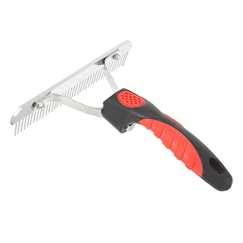 Levemolo Durable Horse Grooming Rake with Rubber Handle Metal Fur Removal Comb Practical Shedding Tool for Comfortable Mane and Coat Cleaning Easy to Hold and Clean