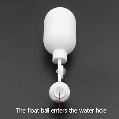 2 pcs Water Filter Float Ball Valve with 1/4 inch Quick Connect Push in to Connect Tube Fittings, Adjustable Plastic Float Valve for Aquarium Water Purifiers Reverse Osmosis System (White)