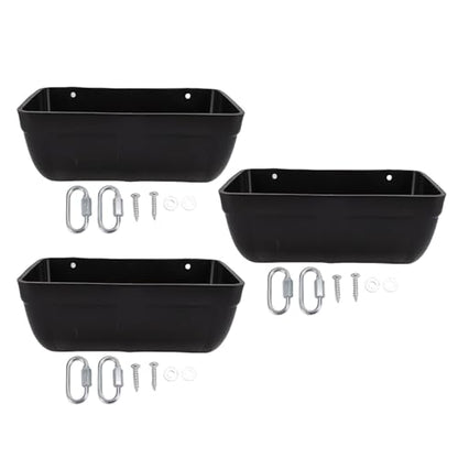 Hanging Poultry Feeder, Large Capacity Space Saving Plastic Chicken Feeder with Minimized Feed Waste, for Farm Coop Yard Indoor Outdoor Use (Black) - color: Black
