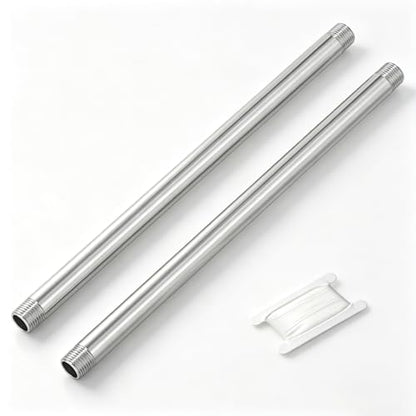 TAISHER 2Pcs Stainless Steel Pipe Fittings, 1/2" NPT x 1/2" NPT Male Threaded, 12" Length Nipple Cast Pipe - size: 1/2" MNPT 2pcs