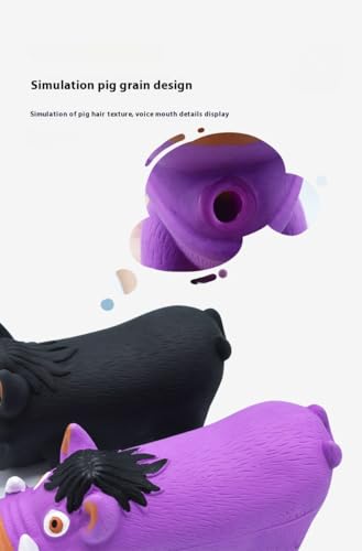 Latex Wild Boar Squeaky Dog Toy, 18x7cm Durable Chew Toy for Medium and Large Dogs, Funny Animal Sound for Stress Relief and Oral Care (Purple)