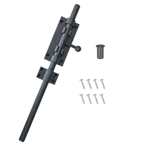 Barrel Bolt Latch 12 Inch Gray Cane Bolt Heavy Duty Gate Latch 304 Stainless Steel Hardware for Outdoor Fence Wooden Gates Barn Door Inside Door - color: Gray 1 Pack, size: 12 Inch