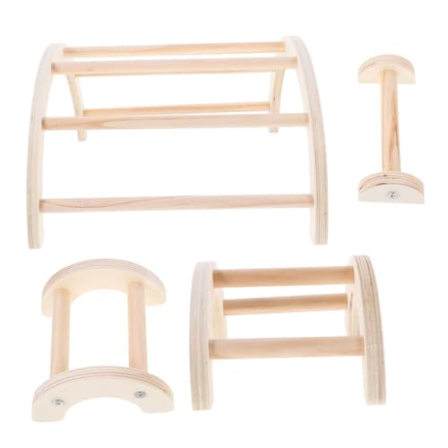 Toyvian 4pcs Chicken Training Perch Stand Set Wooden Roosting Rod for Hens and Outdoor Birds Adjustable Bird Perch for Poultry and Parrots