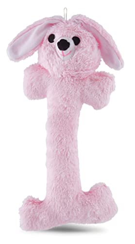 Jeffers Pet Plush Bone Dog Toy with Squeakers, Pink Bunny, 14" H - Durable & Interactive Chew & Fetch Toy for Puppies, Soft Stuffed Pet Toy for Tug, Games, Indoor & Outdoor Fun - color: Pink Bunny