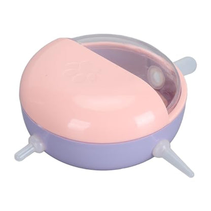 Semme Pet Milk Bowl with 5 Nipples Breathing Device for Kittens Puppies Small Animals Safe Feeder with Lid (Pink) - color: Pink