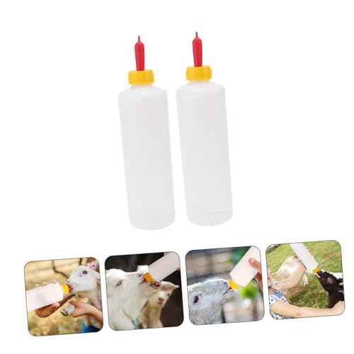 2sets Calf and Lamb Milk Feeding Bottles Durable Containers for Small Animal Nursing for Daily Farm Use with Replacement Nipples - size: 25.00X6.20X6.20CM