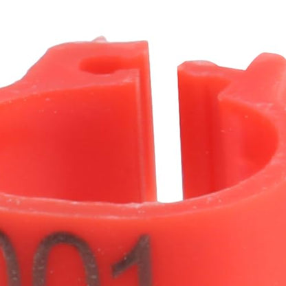 100Pcs Birds Leg Rings, 8mm Pigeon Leg Bands 001 to 100 Numbered Plastic Clip on Identification Rings for Chicks Parrots Finch Dove Lovebird Quail Bantam Lovebirds (Red) - color: Red