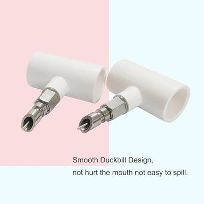 Stainless Steel Rabbit Water Nipples Metal Automatic Watering System with PVC Tee for Rat, Guinea Pig, Hamster, Ferrets (6Pcs)