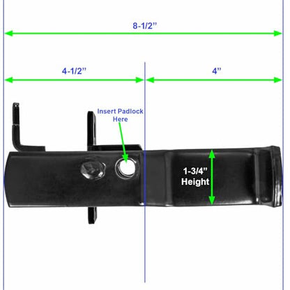Black 4" Fulcrum Latch Single Gate - Pressed Steel - Powder Coated - size: BLACK 4"