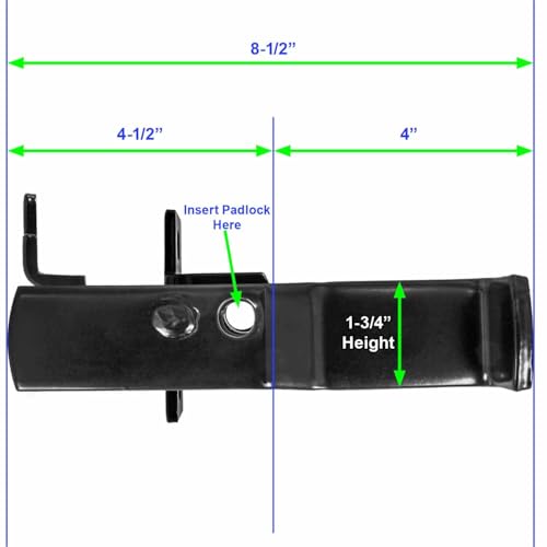 Black 4" Fulcrum Latch Single Gate - Pressed Steel - Powder Coated - size: BLACK 4"