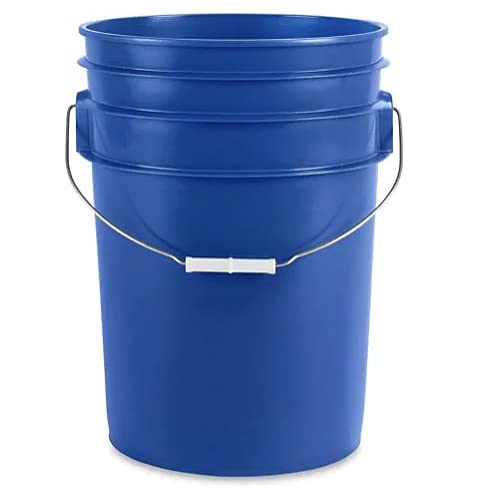 House Naturals 6 Gallon Food Grade BPA Free Made in USA Blue Bucket Pail with White Airtight Screw On Lid (Pack of 2)