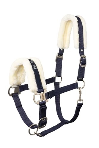 HORZE Howard Soft Fleece Padded Adjustable Polyester Horse Halter - Peacoat Dark Blue - Cob - color: Peacoat Dark Blue, size: Cob