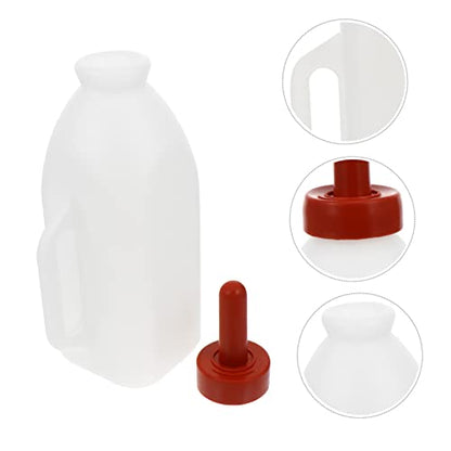2L Calf Nursing Bottle Replaceable Rubber Nipple Sturdy Thick Plastic Feeding Bottle for Young Livestock and Poultry