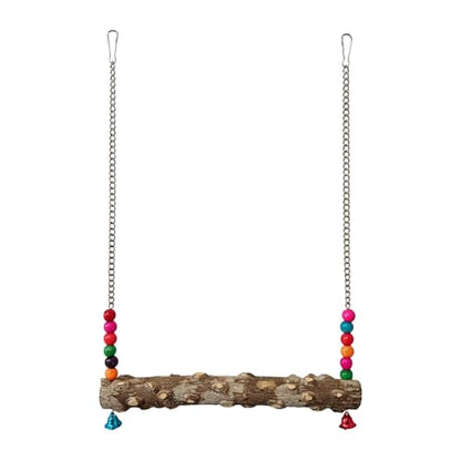 Chicken Swing Toy – Wooden Claw Perch Bridge, Hanging Exercise Ladder, Bell Accessory | Interactive Poultry Play Set, Enrichment Activity Equipment for Coop Cage Use - size: B