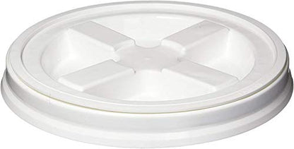 House Naturals 3.5 Gallon Black Food Grade BPA Free Made in USA Bucket Pail with White Air-Tight screw on Lid (Pack of 3) container sets - color: White Lids
