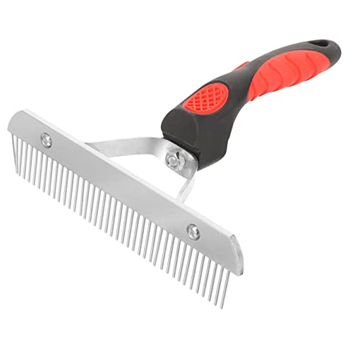 Luxshiny Durable Horse Hair Comb with Ergonomic Rubber Handle Metal Grooming Rake for Removing Soil and Shed Hair Non Slip Cleaning Brush for Easy Horse Coat Maintenance and Comfortable