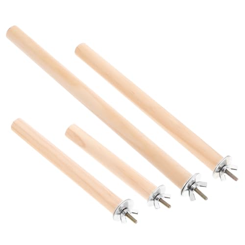 4pcs Parakeet Perch Thickened Wooden Bird Stand for Parrots Stable and Secure Bird Cage Accessories Enhances Comfort and Aesthetic Appeal