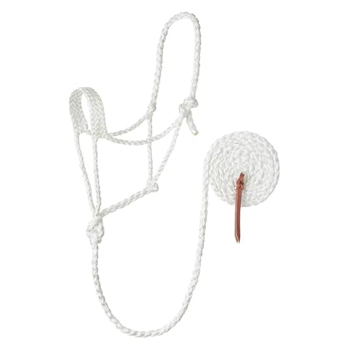 Weaver Leather White Braided Rope Halter with Lead