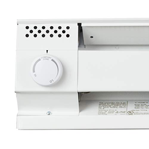 Cadet Single Pole Built-In Thermostat Kit for Cadet Electric Baseboard Heaters (Model: BTF1W, Part: 08732), 22 Amp, 240/208/120 Volt, White