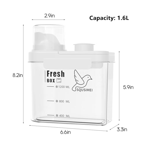 1.7 Qt/1.6 L Bird Seed Storage Container with Lids Airtight Measuring Cup, Bird Seed Dispenser Pet Food Container Are Used to Store Bird Food, Chicken Feed BPA Free (1.6L, White) - color: 1.6L,/White