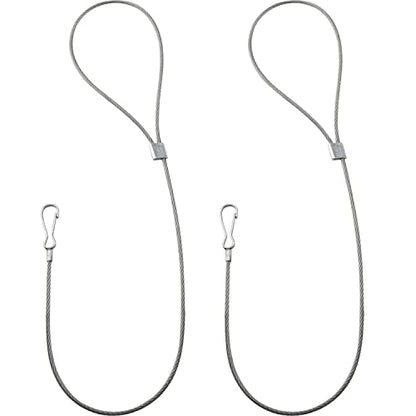 2-Pack Adjustable Gate Latch - Stainless Steel Cable Pull Gate Opener for Metal & Wooden Fences, Silver