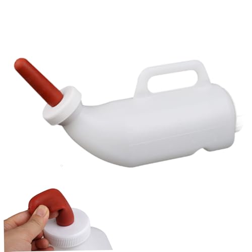 Calf Bottles and Nipples, Calf Bottle, 2L Horizontal Bottles and Nipples with Large Capacity & 2 Soft Silicone Nipple for Safe Feeding, Goat Bottle
