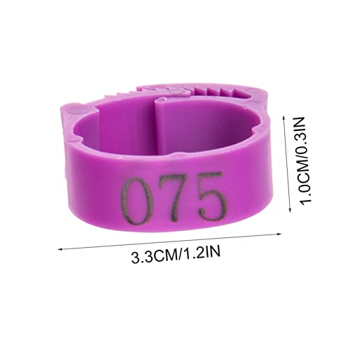 Kisangel 100pcs Chicken Leg Bands Numbered Leg Rings for Poultry Easy Identification Lightweight - color: Purple