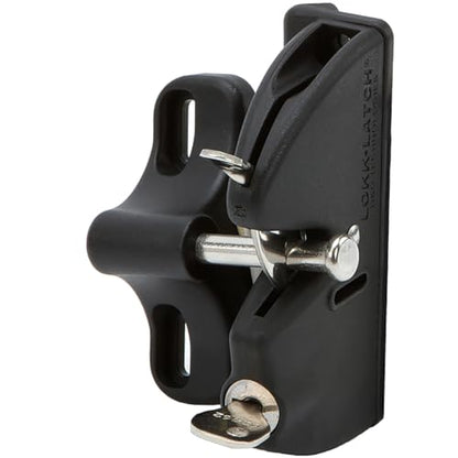 National Hardware LokkLatch N346-201 Keyed Gate Latch with Adjustable Design for Wood Metal Vinyl Gates, Black Weather-Resistant Polymer Construction, 4-9/16 in Gap Range, Pool Fence Hardware