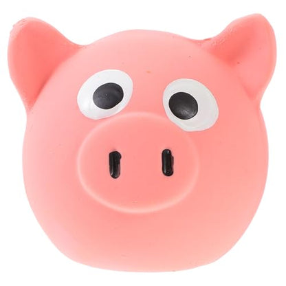 BESPORTBLE Squeaky Pig Head Dog Chew Sturdy Bite-Resistant Puppy Play Ball Interactive Training for Small and Large Dogs Pink