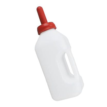 Keenso 2L Calf Milk Feeding Bottle, Thicken Leakproof Silicone Nipple Calf Nursing Feeding Supplies with Handle, Safe and Reliable for Farm Pasture (Horizontal Milk Pot)