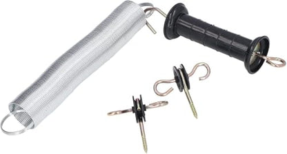 Electric Fence Gate Spring Set,Livestock Electric Fence Spring Gate Handles Kit with Handle Insulated Nail for Electronic Fence Spring Door System