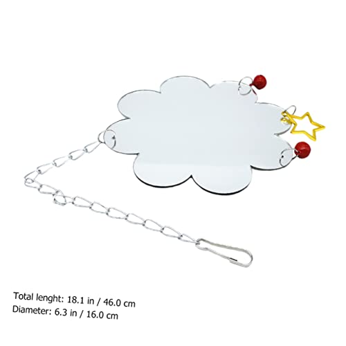 VANZACK Chicken Mirror Toy Bell Acrylic Hanging PET Accessory for Chickens and Birds One-Sided Reflective Surface for Coop and Brooder Enrichment